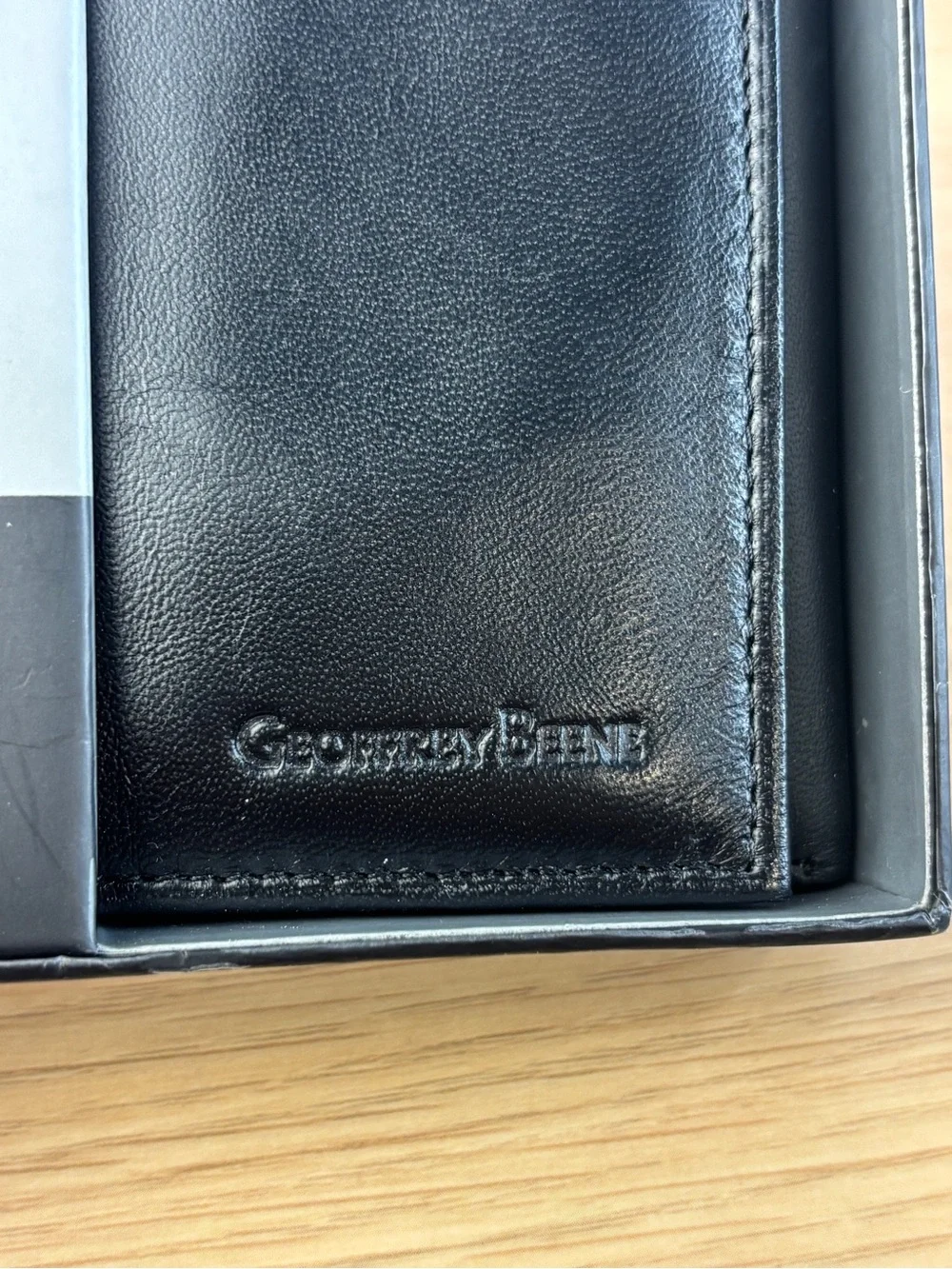 Geoffrey Beene Men's Black Trifold Soft Leather Wallet NEW!